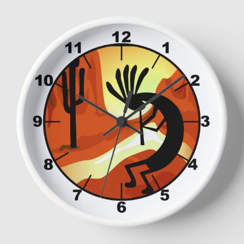Kokopelli Desert Sunset Clock