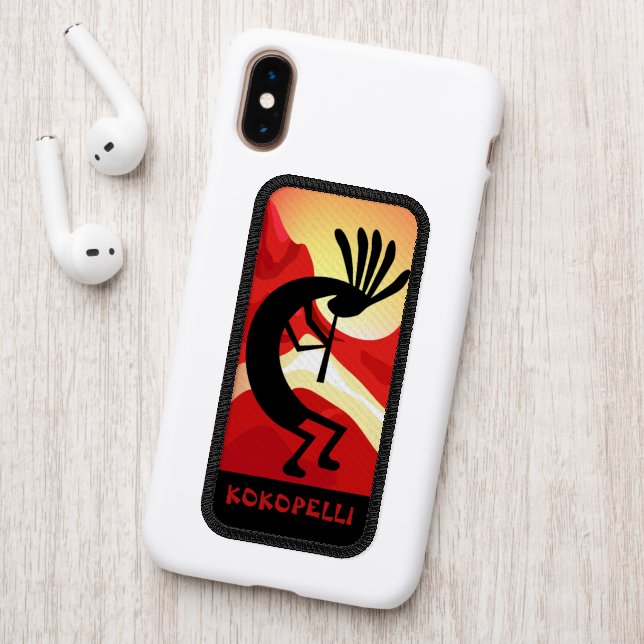 Kokopelli Desert Sunset Custom  4" X 2" Patch (On Phone Back)
