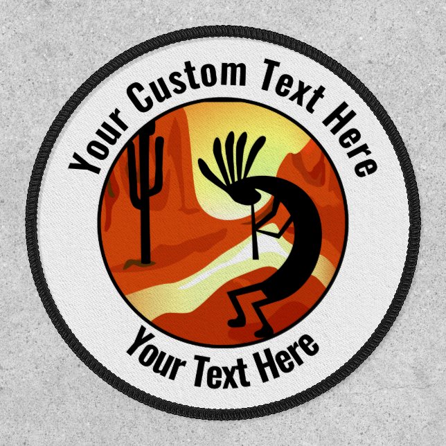 Kokopelli Desert Sunset Custom  Patch (Front)