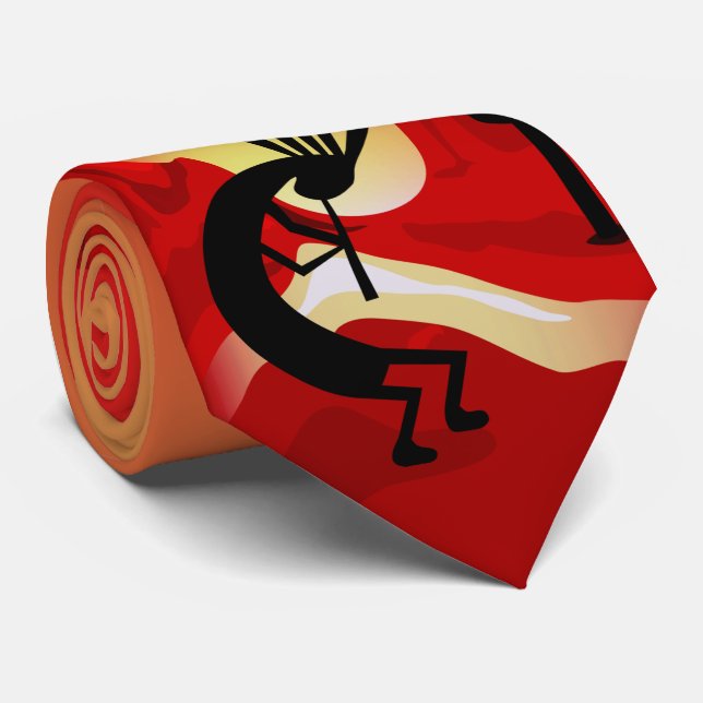 Kokopelli Desert Sunset Necktie (Rolled)