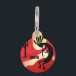 Kokopelli Desert Sunset Southwest Pet ID Tag<br><div class="desc">The Kokopelli design is a graphic illustration by artist/designer Charmaine Paulson.  The illustration was created as a vector,  and then enhanced in photo software.  This design is available on crafting supplies at Craftmaster,  and on a variety of products at Windyone. Enjoy!</div>