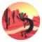 Kokopelli Desert Sunset  Sticker