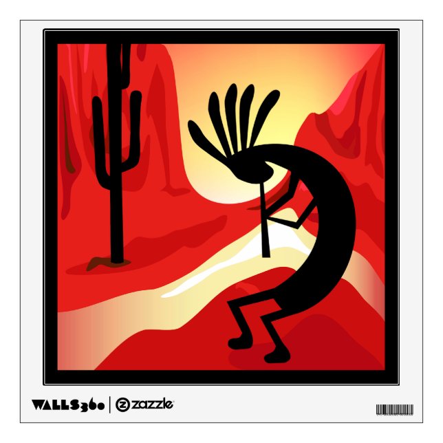 Kokopelli Desert Sunset Wall Decal (Front)