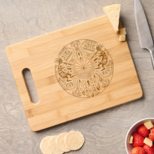 Kokopelli Duo - Man In The Maze - Dreamcatcher 1 Engraved Cutting Board