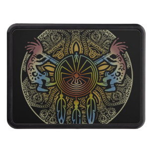 Kokopelli Duo - Man In The Maze - Dreamcatcher 1 Hitch Cover