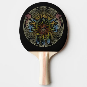 Kokopelli Duo - Man In The Maze - Dreamcatcher 1 Ping Pong Paddle