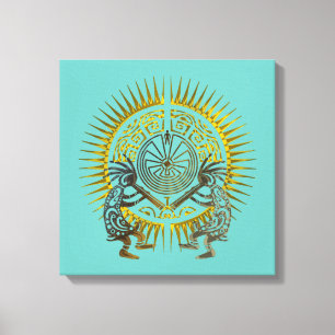 Kokopelli Duo - Man In The Maze - Sun 1 Canvas Print