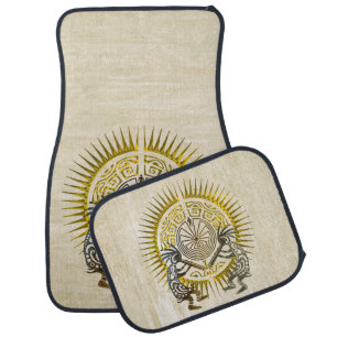 Kokopelli Duo - Man In The Maze - Sun 1 Car Floor Mat