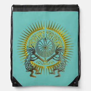 Kokopelli Duo - Man In The Maze - Sun 1 Drawstring Bag