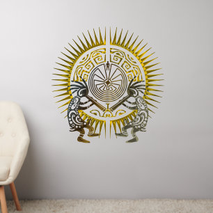 Kokopelli Duo - Man In The Maze - Sun 1 Wall Decal