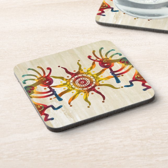 KOKOPELLI DUO SUN + your ideas Drink Coaster (Left Side)