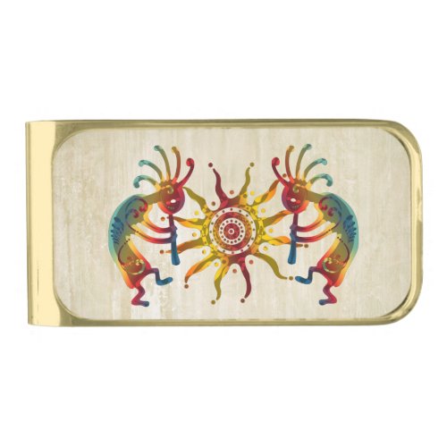 KOKOPELLI DUO SUN  your ideas Gold Finish Money Clip