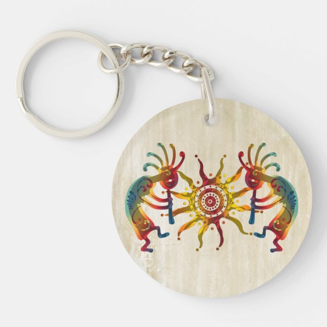 KOKOPELLI DUO SUN + your ideas Keychain (Front)