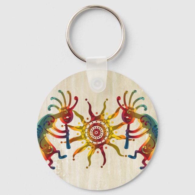 KOKOPELLI DUO SUN + your ideas Keychain (Front)