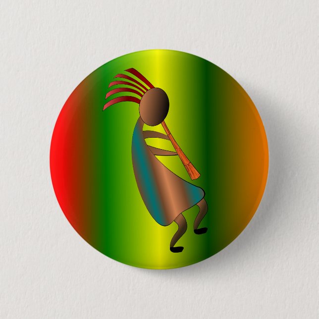 Kokopelli Flute Player Pinback Button (Front)