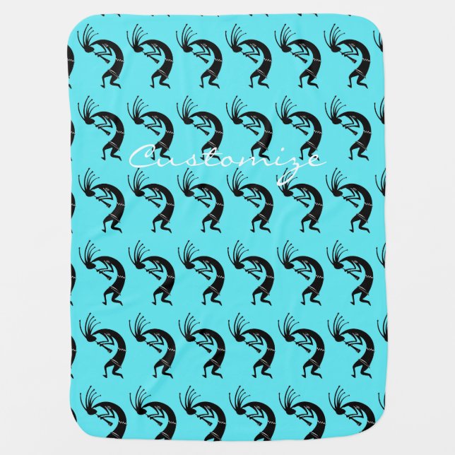 Kokopelli flute player Thunder_Cove Baby Blanket (Front)