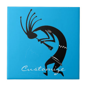 Kokopelli flute player Thunder_Cove Ceramic Tile