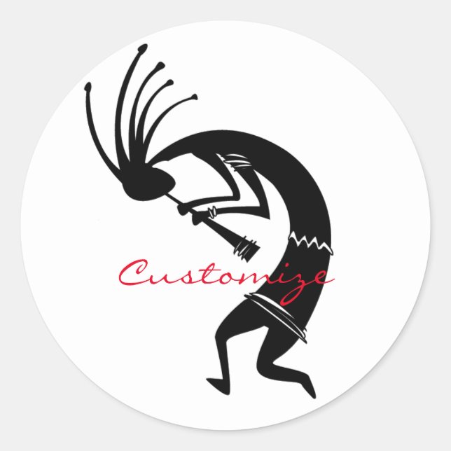 Kokopelli flute player Thunder_Cove Classic Round Sticker (Front)
