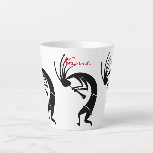 Kokopelli flute player Thunder_Cove Latte Mug (Front)