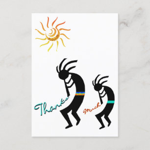 Kokopelli Flute Players Flat Thank You Card
