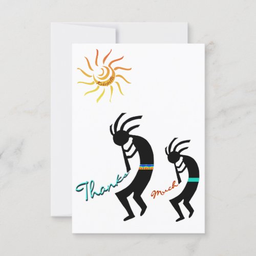 Kokopelli Flute Players Flat Thank You Card