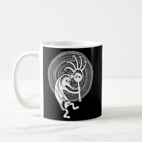 Kokopelli Folklore Mandala Solid White Culture Fan Coffee Mug