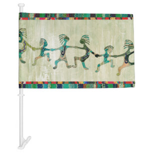 KOKOPELLI funny familiy + your ideas Car Flag