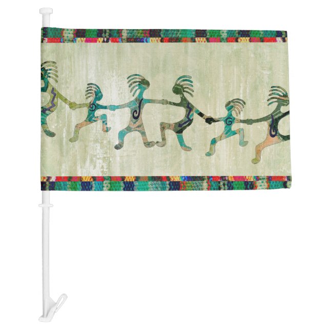 KOKOPELLI funny familiy + your ideas Car Flag (Front)
