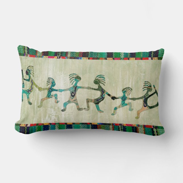 KOKOPELLI funny familiy + your ideas Lumbar Pillow (Front)