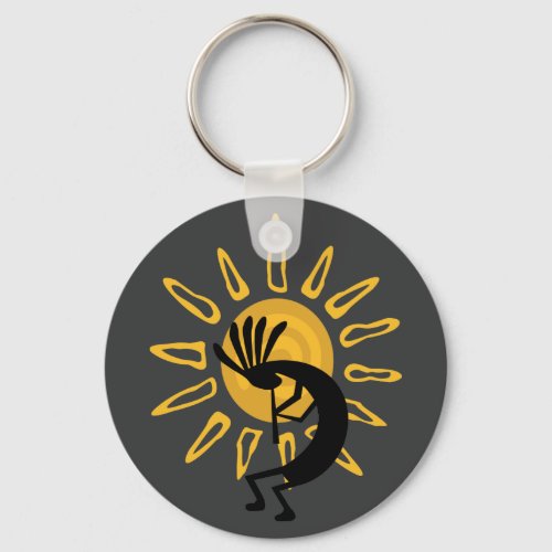 Kokopelli  Gold Sun Southwest Key Chain