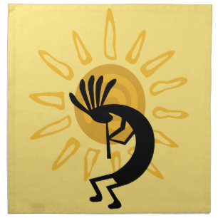 Kokopelli Golden Sun Southwest Dinner Napkin