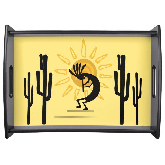 Kokopelli Golden Sun Southwest Serving Tray (Front)