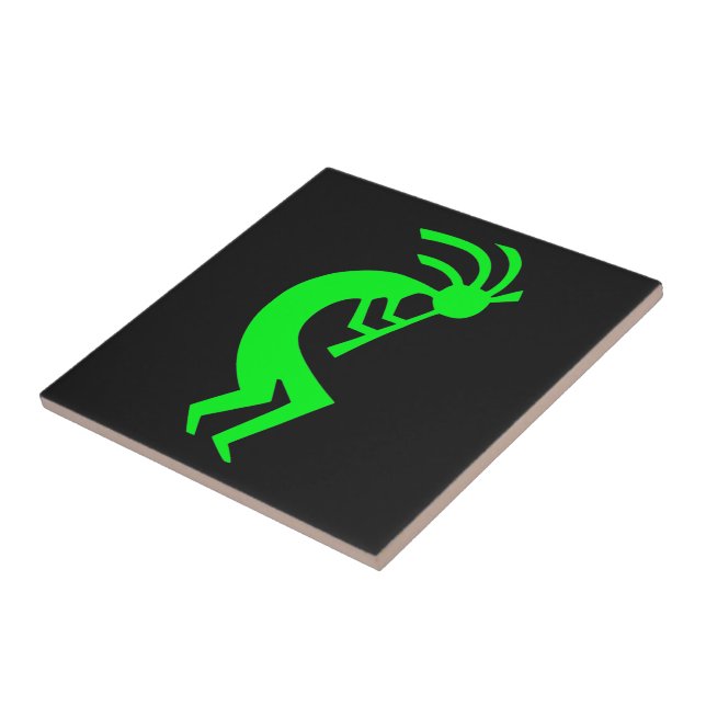 Kokopelli Green Tile (Side)
