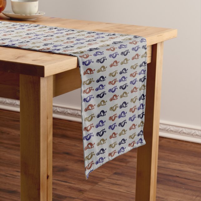 Kokopelli Group of Flute Playing Figures Long Tabl Long Table Runner (In Situ)