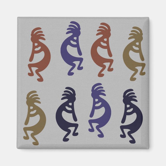 Kokopelli Group of Flute Playing Figures Magnet (Front)