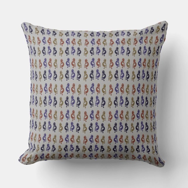 Kokopelli Group of Flute Playing Figures Throw Pil Pillow (Front)