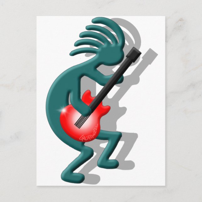 Kokopelli Guitar Postcard (Front)