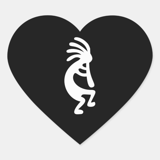 Kokopelli Heart Sticker (Front)
