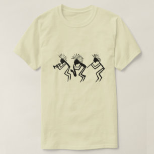 Kokopelli Horn and Flute Player Petroglyph T-Shirt