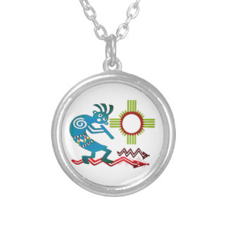Kokopelli in the Sun Silver Plated Necklace
