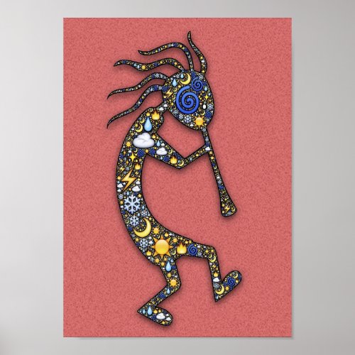 Kokopelli Indian Culture Fertility and Music Deity Poster