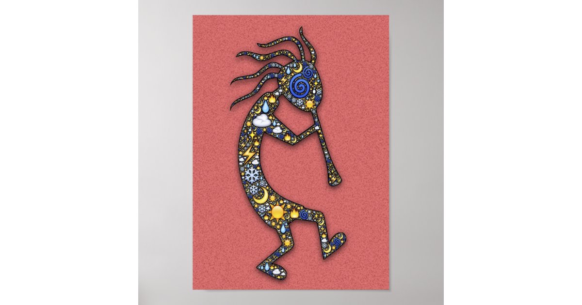 Kokopelli Indian Culture Fertility and Music Deity Poster Zazzle