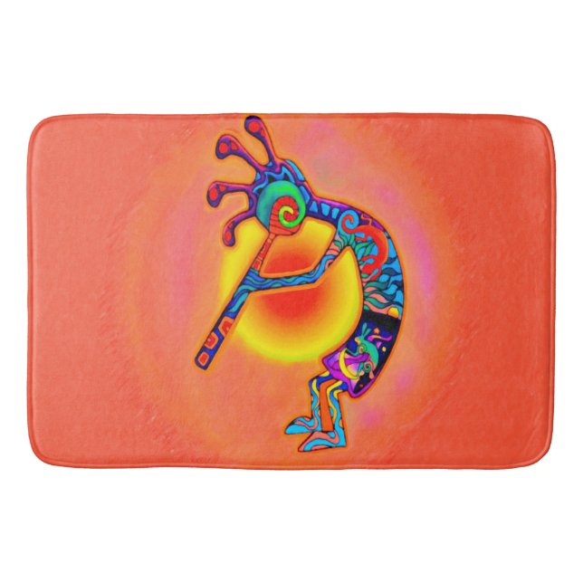 Kokopelli Lizard Sun Bathroom Mat (Front)
