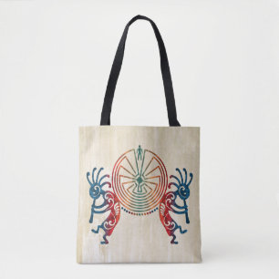 KOKOPELLI / MAN IN THE MAZE colored + your ideas Tote Bag