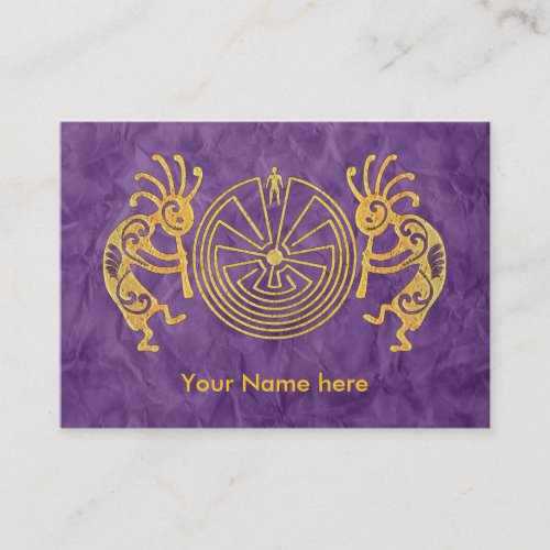 KOKOPELLI  MAN IN THE MAZE gold  your ideas Business Card
