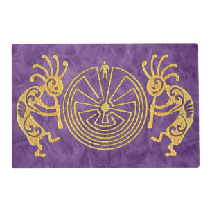 KOKOPELLI / MAN IN THE MAZE gold + your ideas Placemat