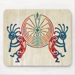 KOKOPELLI / MAN IN THE MAZE + your ideas Mouse Pad