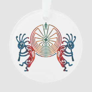 KOKOPELLI / MAN IN THE MAZE + your ideas Ornament
