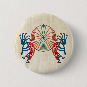 KOKOPELLI / MAN IN THE MAZE + your ideas Pinback Button