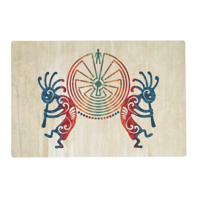 KOKOPELLI / MAN IN THE MAZE + your ideas Placemat (Front)